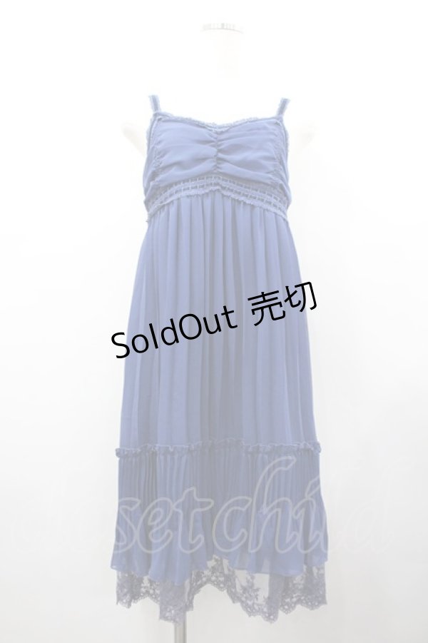 画像1: axes femme / プリーツシフォンキャミワンピース  青 I-26-02-18-066-AX-OP-SA-ZI (1)