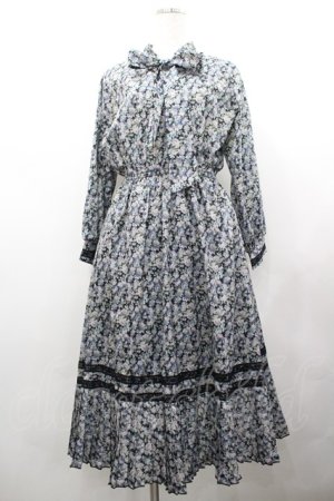 画像: axes femme / 小花柄ボータイワンピース  ブラック I-26-02-18-067-AX-OP-SA-ZI