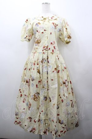 画像: PINK HOUSE / スイーツスプリングバニープリントワンピース  クリームイエロー I-26-02-18-068-LO-OP-SA-ZI