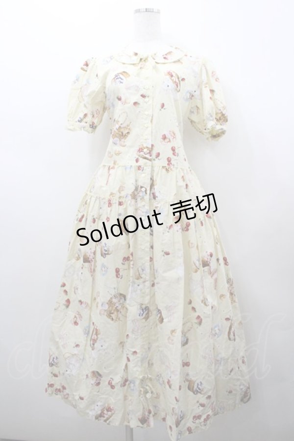 画像1: PINK HOUSE / スイーツスプリングバニープリントワンピース  クリームイエロー I-26-02-18-068-LO-OP-SA-ZI (1)