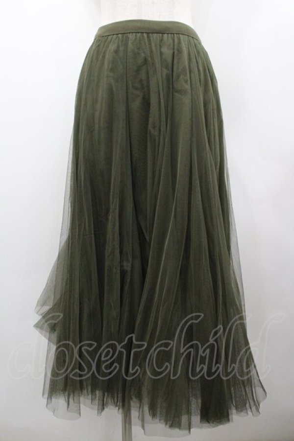 画像1: axes femme / ロングチュールスカート M カーキ I-26-02-18-076-AX-SK-SA-ZI (1)