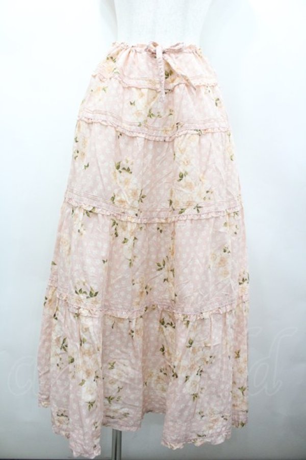 画像1: WONDERFUL WORLD / 桜pt段フリルスカート  ピンク I-26-02-18-079-LO-SK-SA-ZI (1)