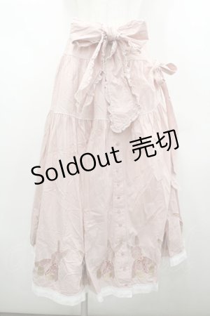 画像: WONDERFUL WORLD / サッシュリボン付きうさぎ刺繍ギンガムチェックスカート  ピンク I-26-02-18-080-LO-SK-SA-ZI