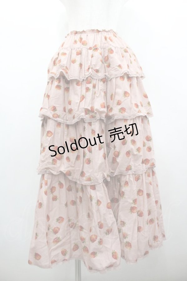 画像1: WONDERFUL WORLD / 苺pt段々フリルスカート  ピンク I-26-02-18-081-LO-SK-SA-ZI (1)