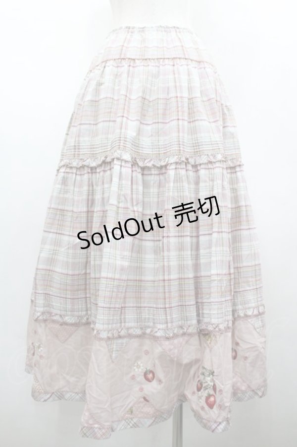 画像2: PINK HOUSE / 苺刺繍パッチワークスカート  ピンク I-26-02-18-083-LO-SK-SA-ZI (2)