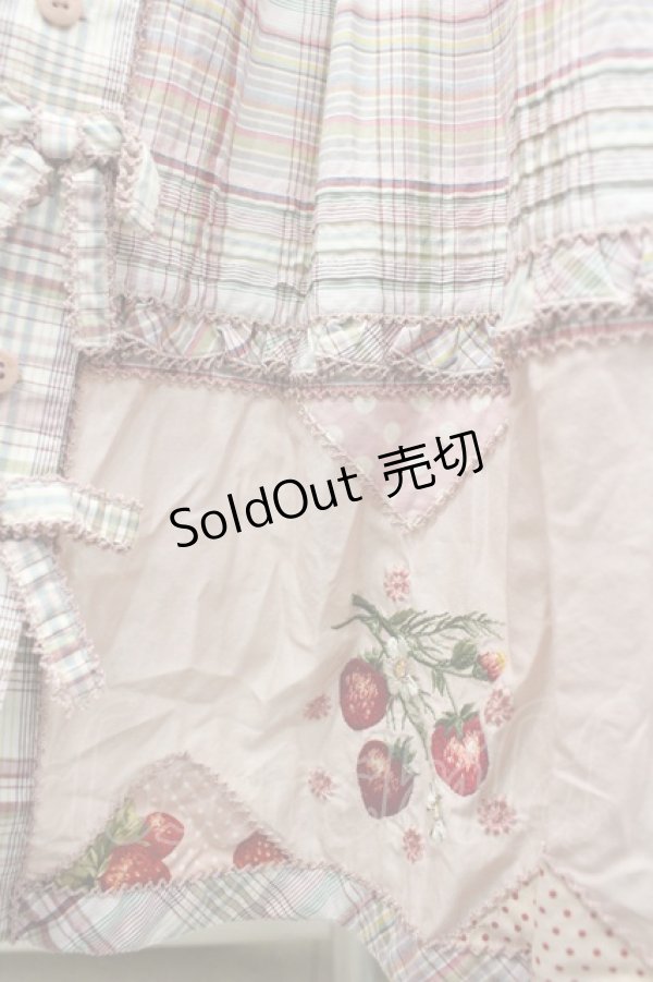 画像3: PINK HOUSE / 苺刺繍パッチワークスカート  ピンク I-26-02-18-083-LO-SK-SA-ZI (3)