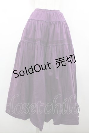 画像: WONDERFUL WORLD / 裾リボン段スカート  パープル I-26-02-18-086-LO-SK-SA-ZI