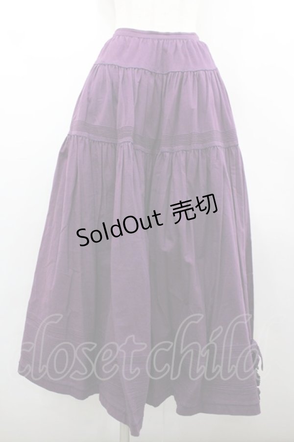 画像1: WONDERFUL WORLD / 裾リボン段スカート  パープル I-26-02-18-086-LO-SK-SA-ZI (1)