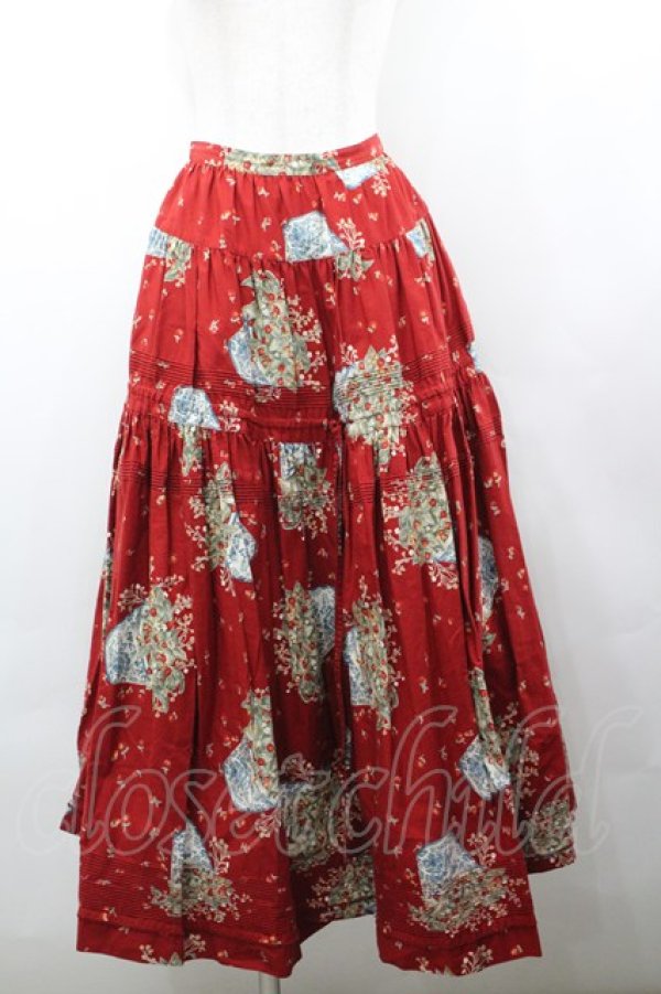 画像1: KANEKO ISAO / 苺鉢植えptスカート  レッド I-26-02-18-089-EL-SK-SA-ZI (1)