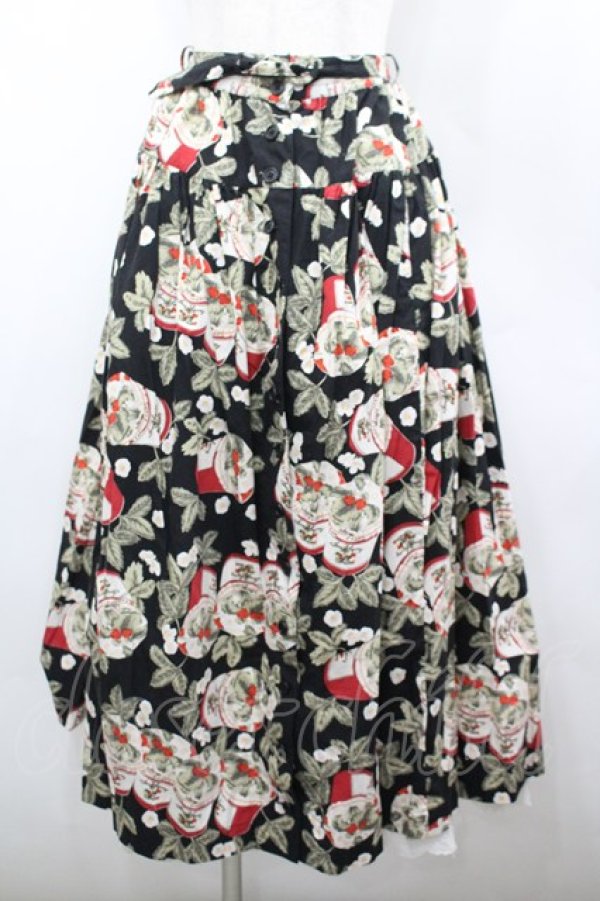 画像1: PINK HOUSE / ジャム瓶柄スカート  ブラック I-26-02-18-092-LO-SK-SA-ZI (1)