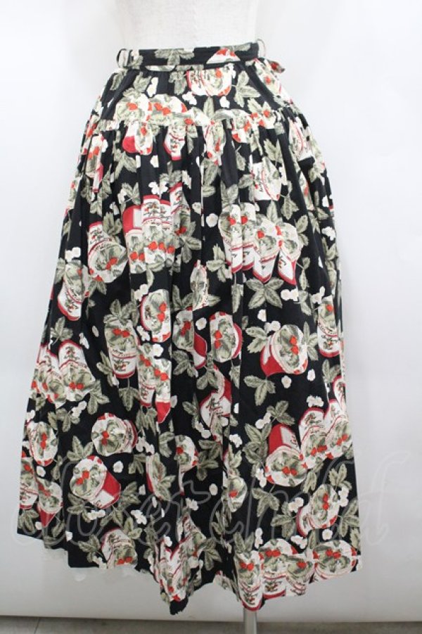 画像3: PINK HOUSE / ジャム瓶柄スカート  ブラック I-26-02-18-092-LO-SK-SA-ZI (3)