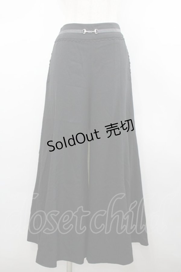 画像1: axes femme / ビット付き刺繍フレアパンツ M クロ I-26-02-18-095-AX-PA-SA-ZI (1)