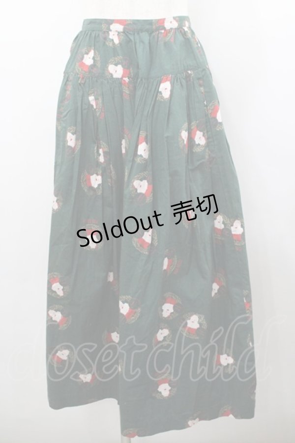 画像1: PINK HOUSE / サンタリースプリントスカート  緑 I-26-02-18-097-LO-SK-SA-ZI (1)