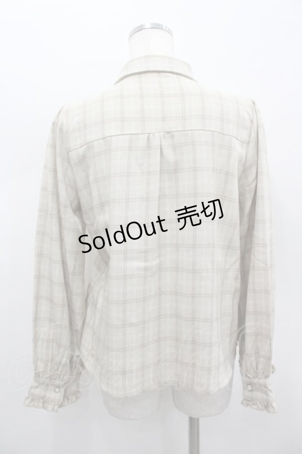 画像3: axes femme / ネクタイ付きブラウス  アイボリーチェック I-26-02-18-001-AX-BL-SA-ZI (3)