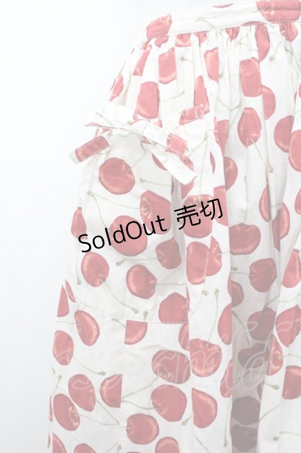画像2: PINK HOUSE / さくらんぼプリントスカート  白Ｘ赤 I-26-02-18-098-LO-SK-SA-ZI (2)