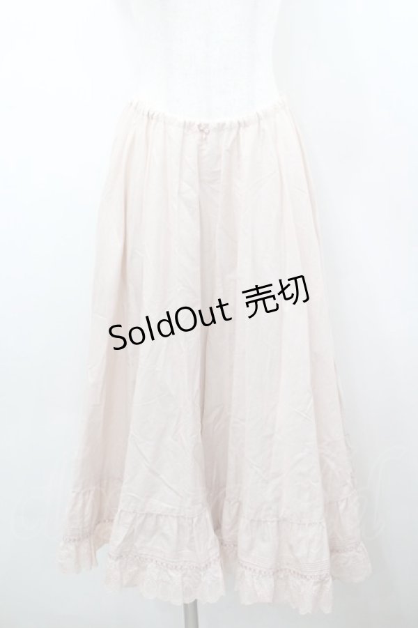 画像1: PINK HOUSE / 裾綿レースペチスカート  ピンク I-26-02-18-100-LO-SK-SA-ZI (1)