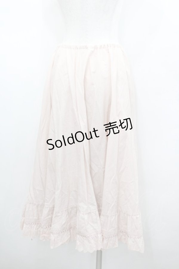 画像3: PINK HOUSE / 裾綿レースペチスカート  ピンク I-26-02-18-100-LO-SK-SA-ZI (3)