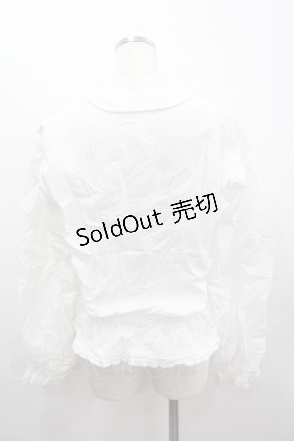 画像3: WONDERFUL WORLD / さくらんぼ刺繍長袖ブラウス  ホワイト I-26-02-18-010-LO-BL-SA-ZI (3)