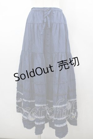 画像: PINK HOUSE / オーナメントワッペンつきローンスカート  ネイビー I-26-02-18-101-LO-SK-SA-ZI