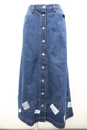 画像: PINK HOUSE / 裾ワッペンデニムスカート 3(M) インディゴ I-26-02-18-103-LO-SK-SA-ZI