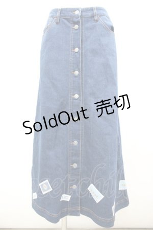 画像: PINK HOUSE / 裾ワッペンデニムスカート 3(M) インディゴ I-26-02-18-103-LO-SK-SA-ZI