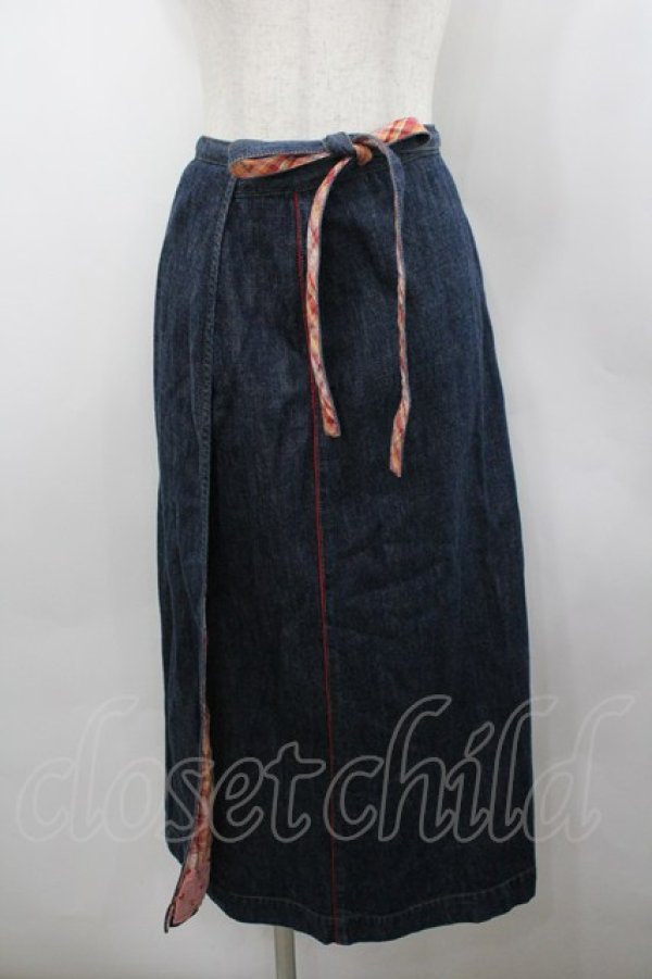 画像1: PINK HOUSE / デニムラップスカート  インディゴ I-26-02-18-108-LO-SK-SA-ZI (1)