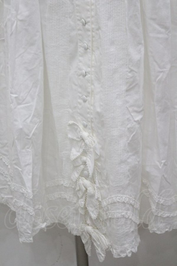 画像3: WONDERFUL WORLD / 裾5つリボン前開きスカート  ホワイト I-26-02-18-109-LO-SK-SA-ZI (3)