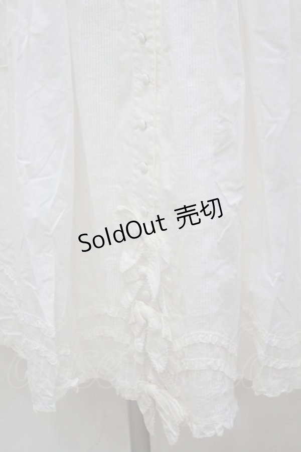 画像3: WONDERFUL WORLD / 裾5つリボン前開きスカート  ホワイト I-26-02-18-109-LO-SK-SA-ZI (3)