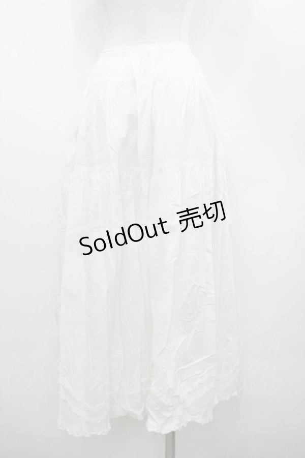 画像4: WONDERFUL WORLD / 裾5つリボン前開きスカート  ホワイト I-26-02-18-109-LO-SK-SA-ZI (4)