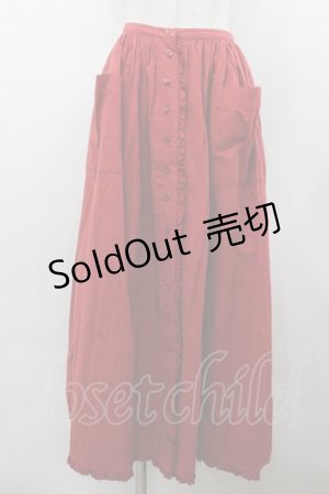 画像: PINK HOUSE / サイドポケット縦ピンタックスカート  ボルドー I-26-02-18-110-LO-SK-SA-ZI