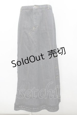 画像: PINK HOUSE / 裾サイドボタンデニムスカート L ブラック I-26-02-18-112-LO-SK-SA-ZI