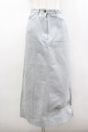 画像: PINK HOUSE / 裾縦ロゴプリントスカート  サックスデニム I-26-02-18-114-LO-SK-SA-ZI