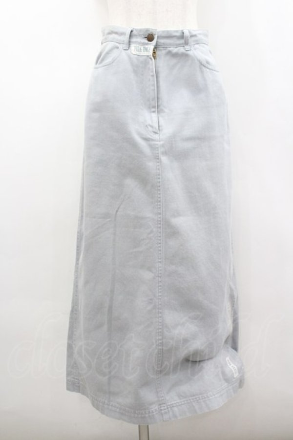 画像1: PINK HOUSE / 裾縦ロゴプリントスカート  サックスデニム I-26-02-18-114-LO-SK-SA-ZI (1)