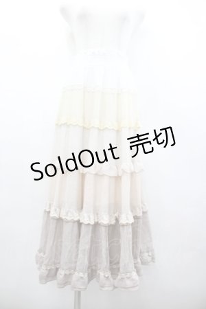 画像: axes femme / グラデーションスカート  アイボリー I-26-02-18-115-AX-SK-SA-ZI