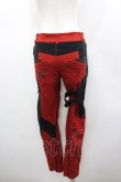 画像3: Ozz Croce / クロスモチーフZIPデザインパンツ  赤Ｘ黒 I-26-02-18-116-OO-PA-SA-ZI (3)