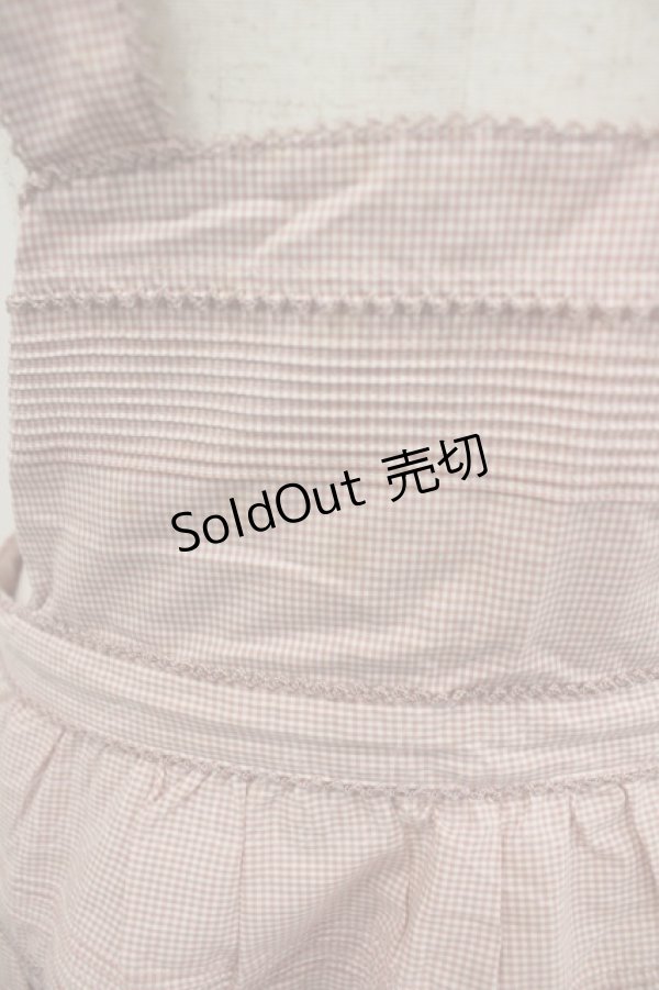 画像2: WONDERFUL WORLD / ギンガムチェックミニエプロン  ピンク I-26-02-18-122-LO-ZA-SA-ZI (2)