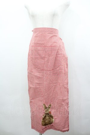 画像: WONDERFUL WORLD / だるまうさきギンガムチェックサロンエプロン  レッド I-26-02-18-123-LO-ZA-SA-ZI