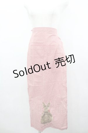 画像: WONDERFUL WORLD / だるまうさきギンガムチェックサロンエプロン  レッド I-26-02-18-123-LO-ZA-SA-ZI