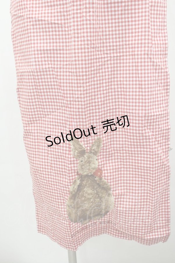 画像2: WONDERFUL WORLD / だるまうさきギンガムチェックサロンエプロン  レッド I-26-02-18-123-LO-ZA-SA-ZI (2)