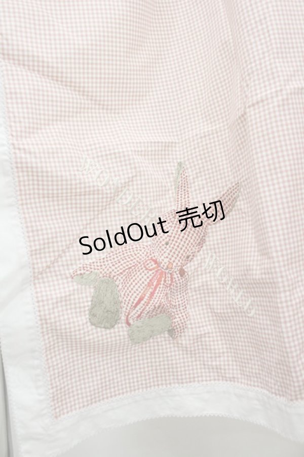 画像3: WONDERFUL WORLD / うさぎ刺 ギンガムチェック大判スカーフ  ピンク I-26-02-18-124-LO-ZA-SA-ZI (3)