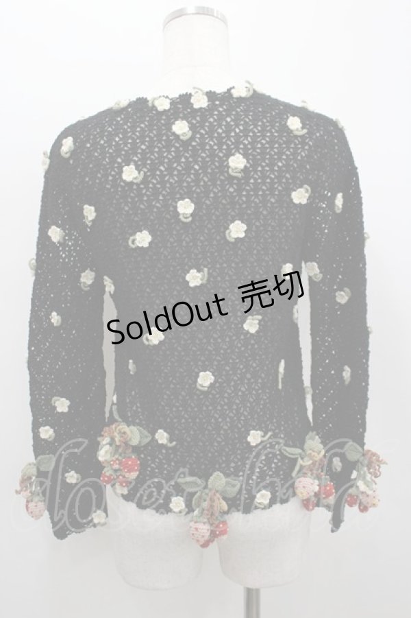 画像3: WONDERFUL WORLD / 苺ニットモチーフプルオーバー  ブラック I-26-02-18-014-LO-TO-SA-ZI (3)