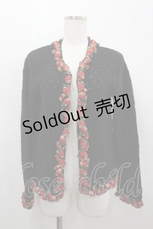 画像: WONDERFUL WORLD / 苺編みぐるみカーディガン  ブラック I-26-02-18-015-LO-TO-SA-ZI