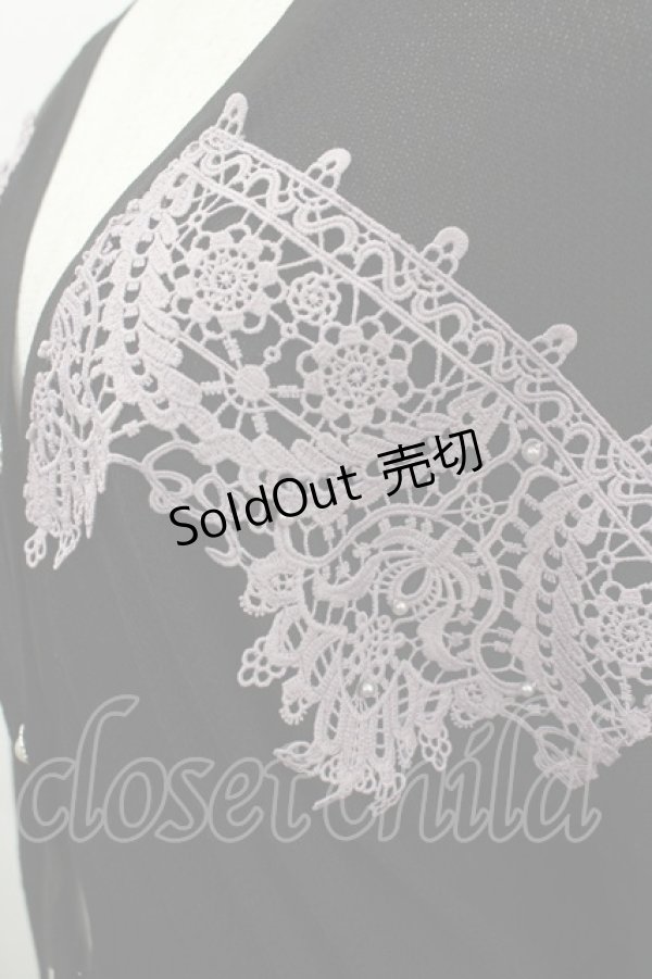 画像2: axes femme / モチーフレースショートカーデ  黒Ｘ紫 I-26-02-18-016-AX-TO-SA-ZI (2)