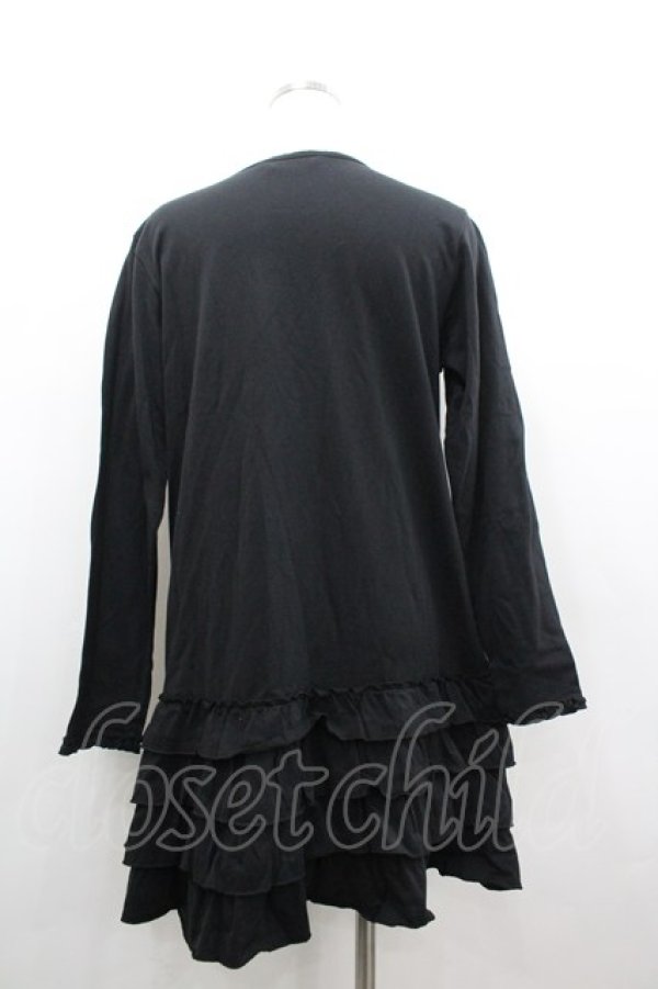 画像3: PINK HOUSE / 裾4段フリル長袖ワンピース  黒 I-26-02-18-019-LO-JA-SA-ZI (3)