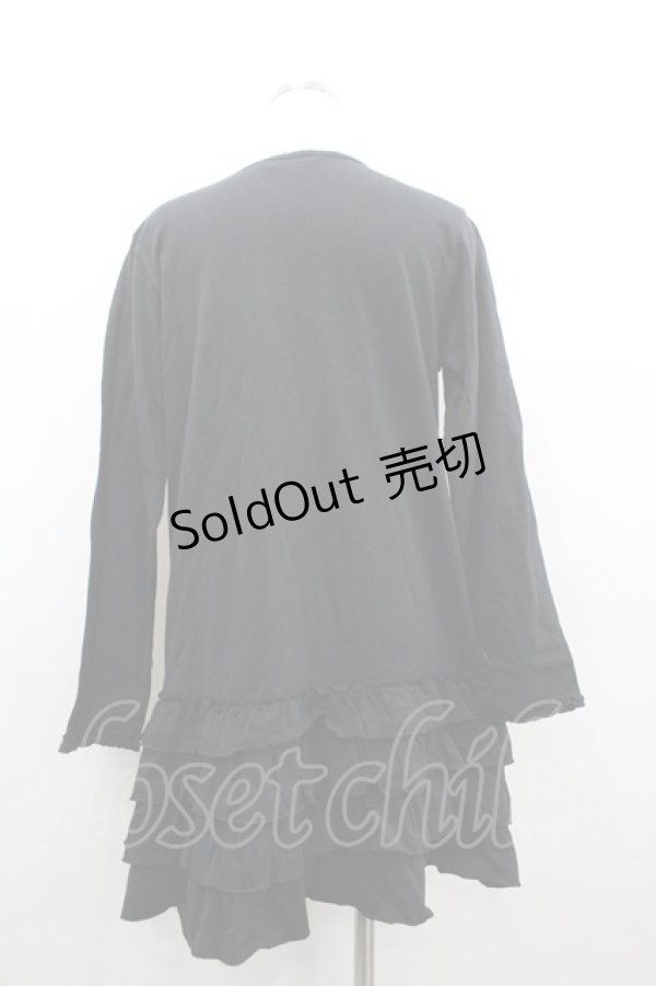 画像3: PINK HOUSE / 裾4段フリル長袖ワンピース  黒 I-26-02-18-019-LO-JA-SA-ZI (3)