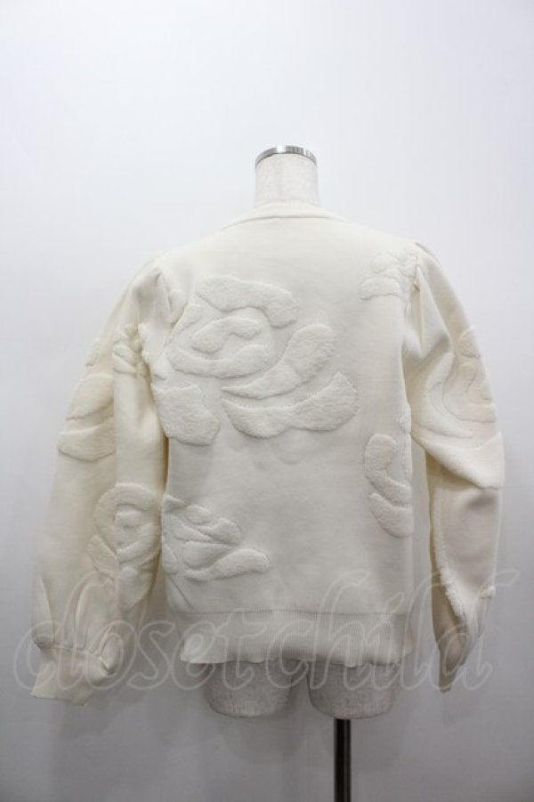 画像3: axes femme / 薔薇モチーフニットトップス  白 I-26-02-18-020-AX-TO-SA-ZI (3)