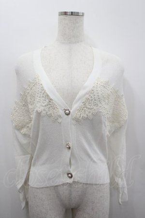 画像: axes femme / モチーフレースショートカーデ M 白 I-26-02-18-021-AX-TO-SA-ZI