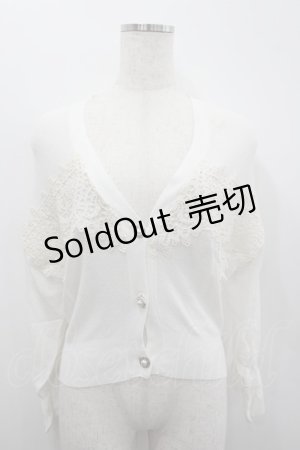 画像: axes femme / モチーフレースショートカーデ M 白 I-26-02-18-021-AX-TO-SA-ZI