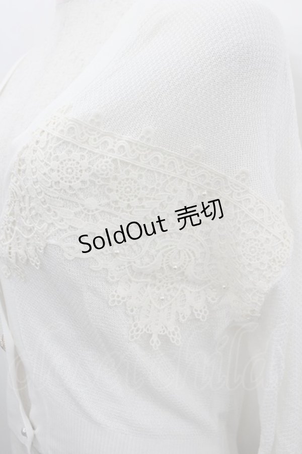 画像2: axes femme / モチーフレースショートカーデ M 白 I-26-02-18-021-AX-TO-SA-ZI (2)