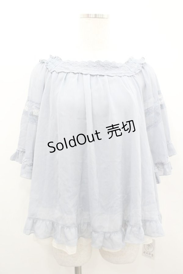 画像1: axes femme / ポンチョプルオーバー M ブルー I-26-02-18-023-AX-TO-SA-ZI (1)